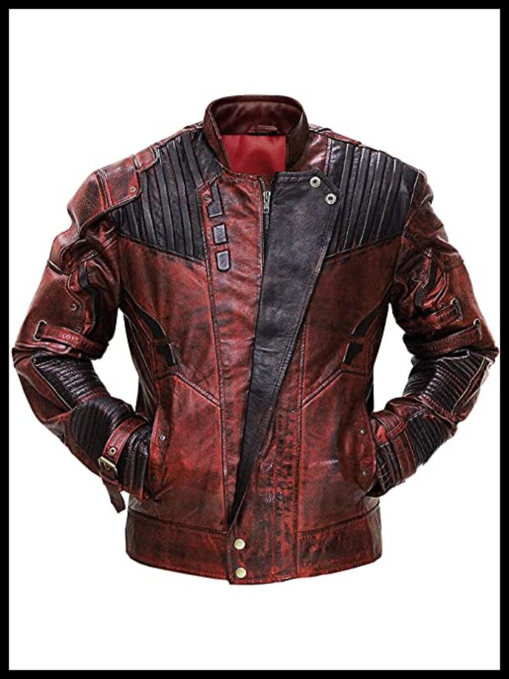 Men's Faux Leather Biker Coat Cosplay Halloween Distressed